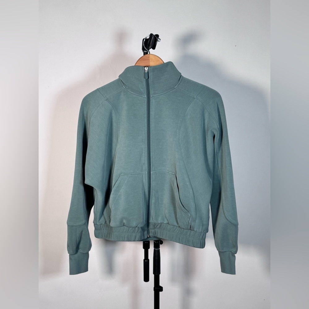 NWOT Lululemon Brushed Softstreme Funnel-Neck Zip Up Medium Forest - Picture 3 of 7